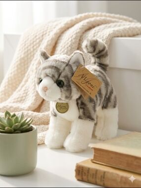Aurora Miyoni Grey Tabby Cat plush NWT